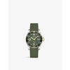 Longines L37813069 Hydroconquest Stainless Steel And Rubber Automatic Watch In Green