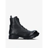 ALEXANDER MCQUEEN MENS BLACK PUNK WORKER LEATHER ANKLE BOOTS 6
