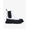 Alexander Mcqueen Ankle Boots In White/blk