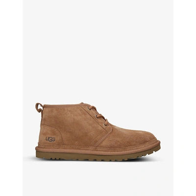 UGG MENS UGG NEUMEL LOGO-DEBOSSED SUEDE CHUKKA BOOTS