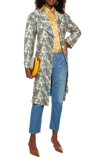 Etro Printed High-rise Straight-leg Jeans In Mid Denim