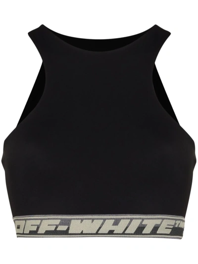 Off-white Black Logo Band Sports Bra