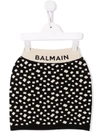 BALMAIN PATTERNED INTARSIA-KNIT SKIRT