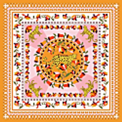Jessie Zhao New York Double Sided Silk Scarf Of Tropical Love