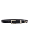 Rag & Bone Ventura Leather Belt In Black