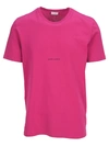 Saint Laurent Pink Rive Gauche Logo T-shirt In Fuchsia