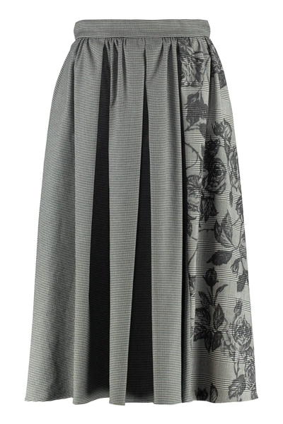 Msgm Asymmetric Midi-skirt In Grey