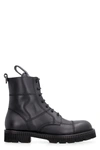 DOLCE & GABBANA LEATHER COMBAT BOOTS,A60380AO953 80999