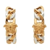 VERSACE SILVER & GOLD MEDUSA CHAIN EARRINGS