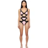 AGENT PROVOCATEUR PINK & BLACK MAZZY ONE-PIECE SWIMSUIT