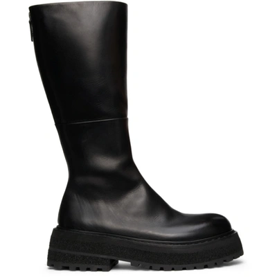 Marsèll Black Carretta Zip-up Boots In Gray
