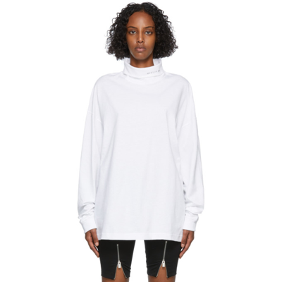 Alyx Logo-print Roll Neck Sweatshirt In White