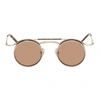 Matsuda Round-frame Gold-tone And Tortoiseshell Acetate Sunglasses In Mattegold
