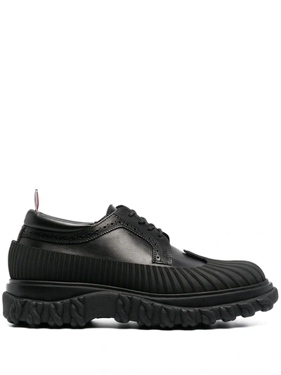 Thom Browne Stripe-detail Leather Brogues In White