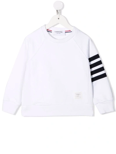 Thom Browne Kids White 4-bar Cotton Sweatshirt
