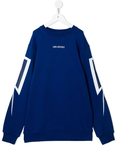 Neil Barrett Kids' Logo-print Sweatshirt In Blue
