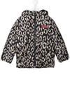 KENZO LOGO-EMBROIDERED LEOPARD-PRINT PUFFER JACKET
