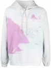 MCQ BY ALEXANDER MCQUEEN ABSTRACT-PRINT COTTON HOODIE