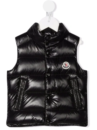 Moncler Babies' 填充标贴西式马甲 In Black