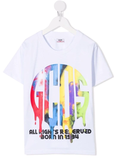 Gcds Teen Logo-print T-shirt In White