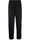 Costumein High-waisted Cropped Cotton Trousers In Black
