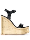 HAUS OF HONEY METALLIC WEDGE SANDALS