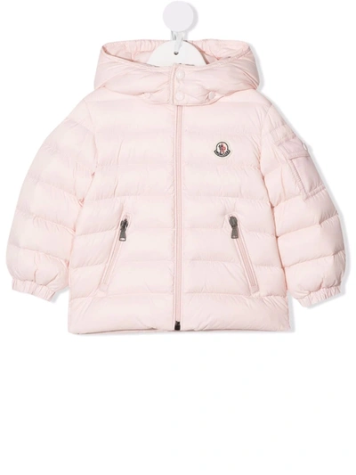 Moncler Babies' Logo Patch Padded Jacket In Pink