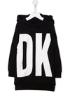 DKNY LOGO-PRINT HOODED JUMPER DRESS