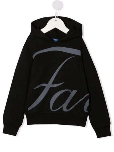 Fay Kids' Black Sweatshirt For Boy With Gray Logo
