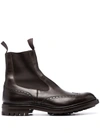 Tricker's Detailed Chelsea Boots In Brown