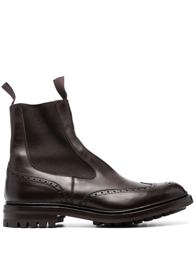 Tricker's Detailed Chelsea Boots In Brown