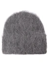 Totême Grey Alpaca Wool Beanie Hat In Grey