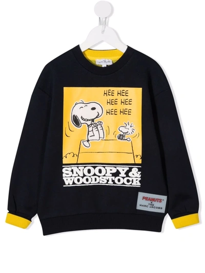 The Marc Jacobs Kids' Snoopy-print Crewneck Sweatshirt In Navy