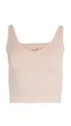 Free People Intimately Fp Solid Rib Brami Crop Top In Almond
