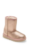 Ugg Kids' Classic Ii Metallic Shearling Boots In Rose Gold Metallic Glitter
