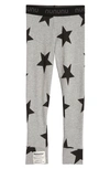 Nununu Kids' Star Cotton Leggings In Heather Grey