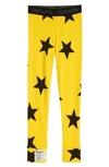Nununu Kids' Star Cotton Leggings In Yellow