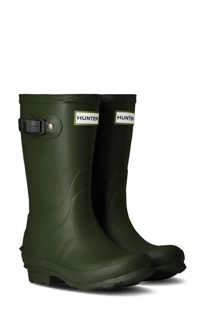 Hunter Kids' Norris Waterproof Rain Boot In Vintage Green