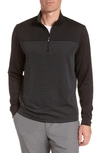 Cutter & Buck Traverse Stripe Stretch Quarter Zip Mens Big And Tall Pullover Jacket In Black
