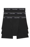Calvin Klein 3-pack Stretch Cotton Boxer Briefs In Black