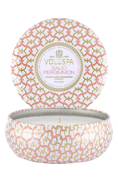 Voluspa Three-wick Tin Candle In Saijo