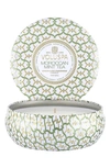 Voluspa Three-wick Tin Candle In Moroccan Mint