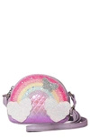 OMG ACCESSORIES INFANT GIRL'S OMG ACCESORIES KIDS' OVER THE RAINBOW GLITTER CROSSBODY BAG,ICON-XB69