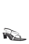 Calvin Klein Strappy Sandal In Sille Leather