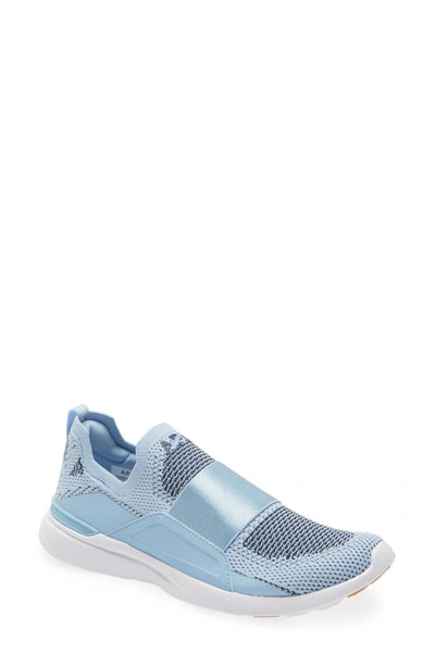 Apl Athletic Propulsion Labs Techloom Bliss Knit Running Shoe In Ice Blue / Midnight / Gum