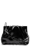 House Of Want Chill Vegan Leather Frame Clutch In Black Sheen