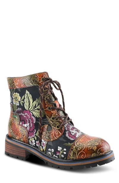 L'artiste Fantastic Lace-up Boot In Brown Multi