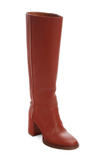 Chloé Edith Pull-on Boot In Terracotta