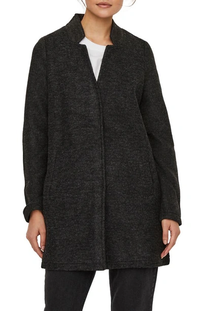 Vero Moda Katherine Brushed Jacket In Dark Gray Melange