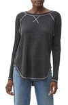 Michael Stars Ellen Baseball Top In Charcoal